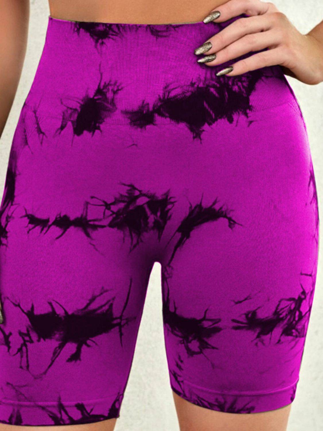 Tie-Dye High Waist Active Shorts - Hovatok