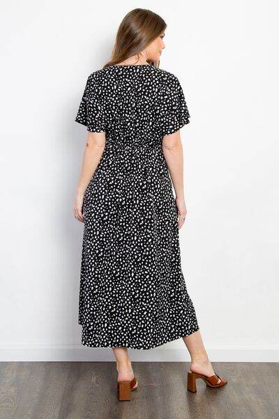 Be Stage Full Size Printed Smocked Waist Dress - Hovatok