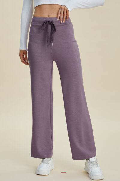 Basic Bae Full Size Air Scuba Drawstring Wide Leg Pants - Hovatok