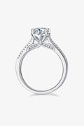 Adored 1 Carat Moissanite 925 Sterling Silver Side Stone Ring - Hovatok