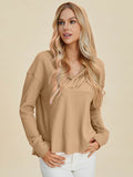Double Take Full Size High-Low Dropped Shoulder Long Sleeve Hoodie - Hovatok