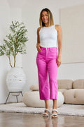 RFM Crop Chloe Full Size Tummy Control High Waist Raw Hem Jeans - Hovatok