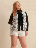 Plus Size Tied Sherpa Vest Coat with Pockets - Hovatok