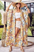 BiBi Floral Side Slit Longline Cardigan - Hovatok