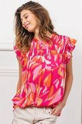BiBi Smocked Yoke Ruffled Floral Top - Hovatok