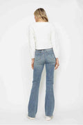 Judy Blue Full Size Tummy Control Back Embroidered Pocketed Bootcut Jeans Plus Size - Hovatok