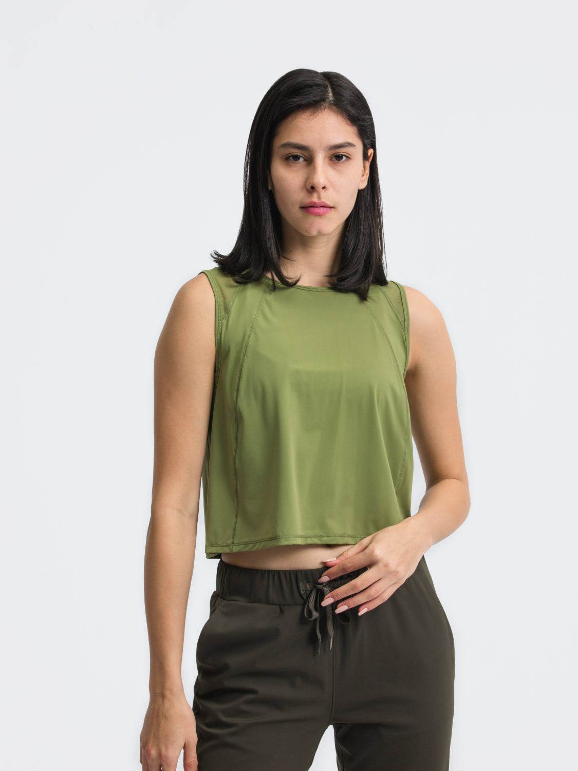 Millennia Round Neck Cropped Active Tank - Hovatok