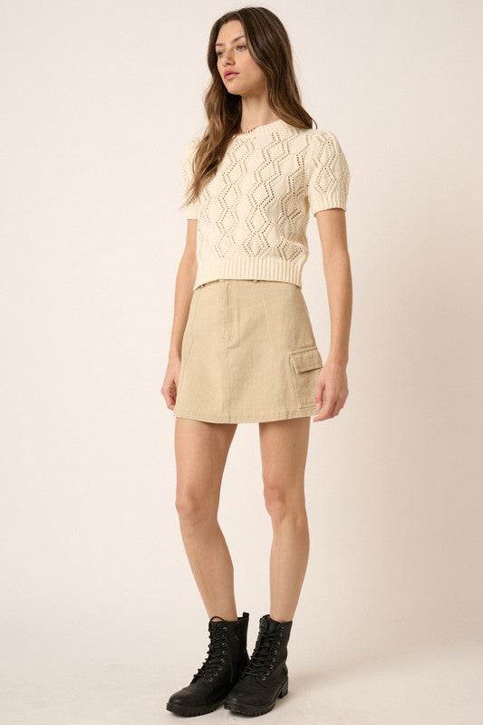 Mittoshop Cargo Mini Skirt with Side Pockets - Hovatok