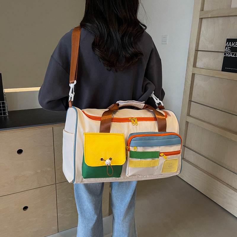 Color Block Multi-Pockets Travel Bag - Hovatok