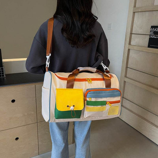 Color Block Multi-Pockets Travel Bag - Hovatok