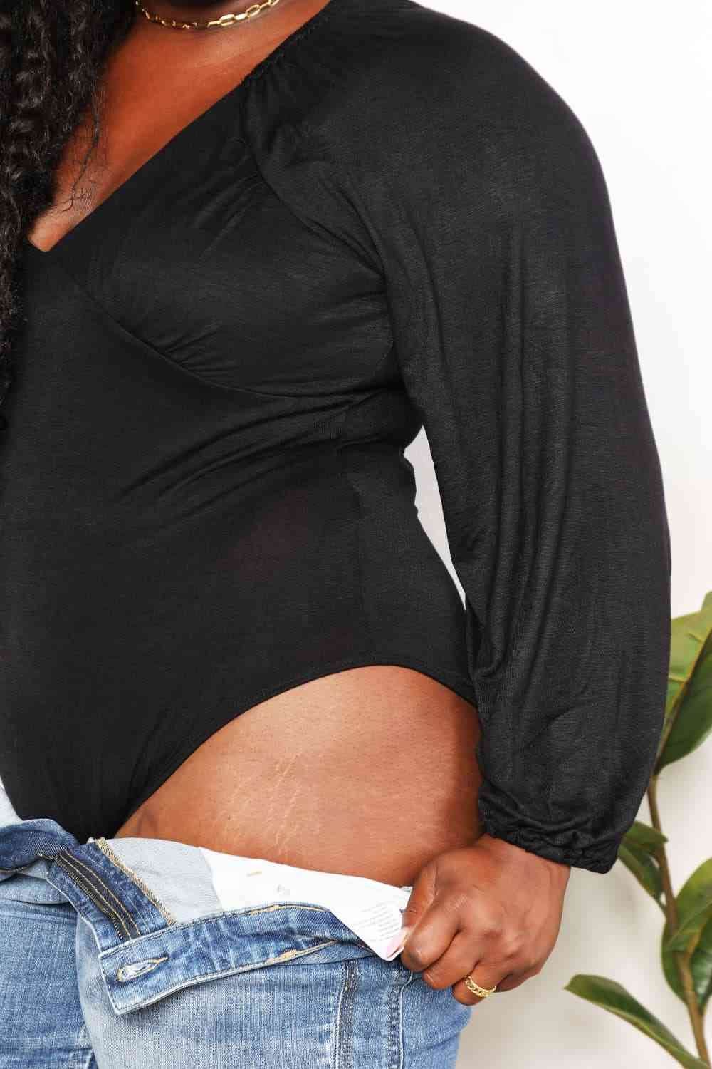 Culture Code Full Size V- Neck Bodysuit - Hovatok