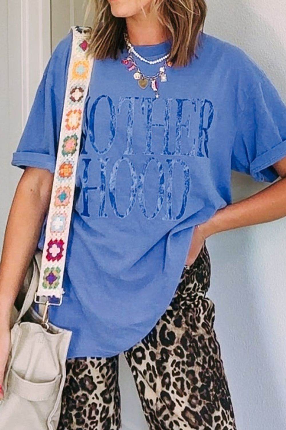 MOTHERHOOD Letter Graphic T-Shirt - Hovatok