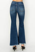 RISEN Full Size High Rise Side Shadow Seam Detail Slit Flare Jeans - Hovatok