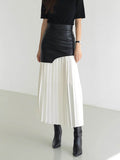 Pleated Contrast High Rise Skirt - Hovatok