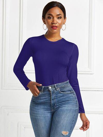 Round Neck Long Sleeve Bodysuit - Hovatok