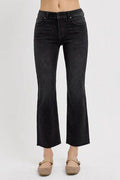 RISEN Tummy Control Mid Rise Crop Straight Jeans - Hovatok