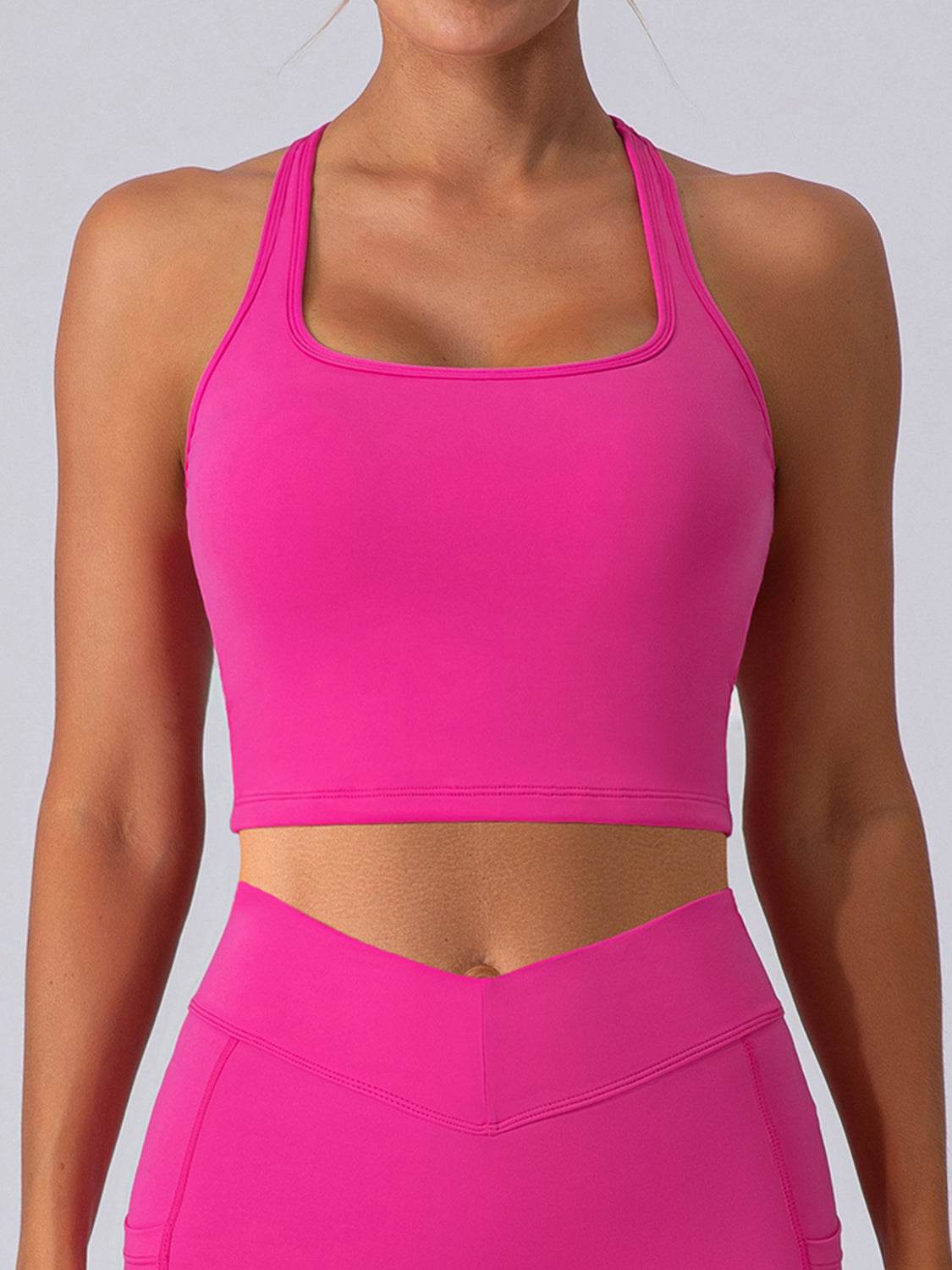 Square Neck Racerback Cropped Tank - Hovatok
