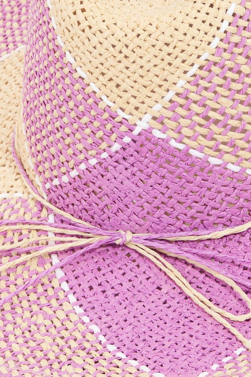 Fame Contrast Straw Braid Hat - Hovatok