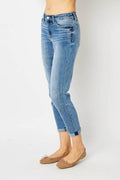 Judy Blue Full Size Cuffed Hem Slim Jeans - Hovatok