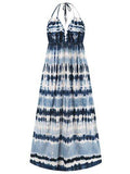 Tie-Dye Halter Neck Dress - Hovatok