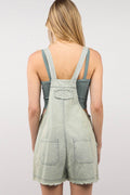 VERY J Washed Frayed Hem Denim Overall - Hovatok
