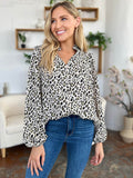 Double Take Full Size Leopard Long Sleeve Blouse - Hovatok