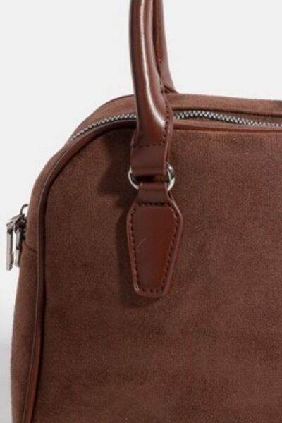 Fame Faux Leather Handle Boxy Handbag - Hovatok