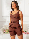 Tie-Dye Wide Strap Active Romper - Hovatok