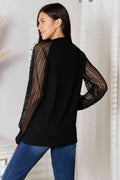 Double Take Round Neck Raglan Sleeve Blouse - Hovatok