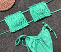 Frill Trim Ruched Bikini Set - Hovatok
