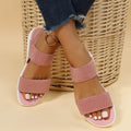 Rubber Open Toe Low Heel Sandals - Hovatok