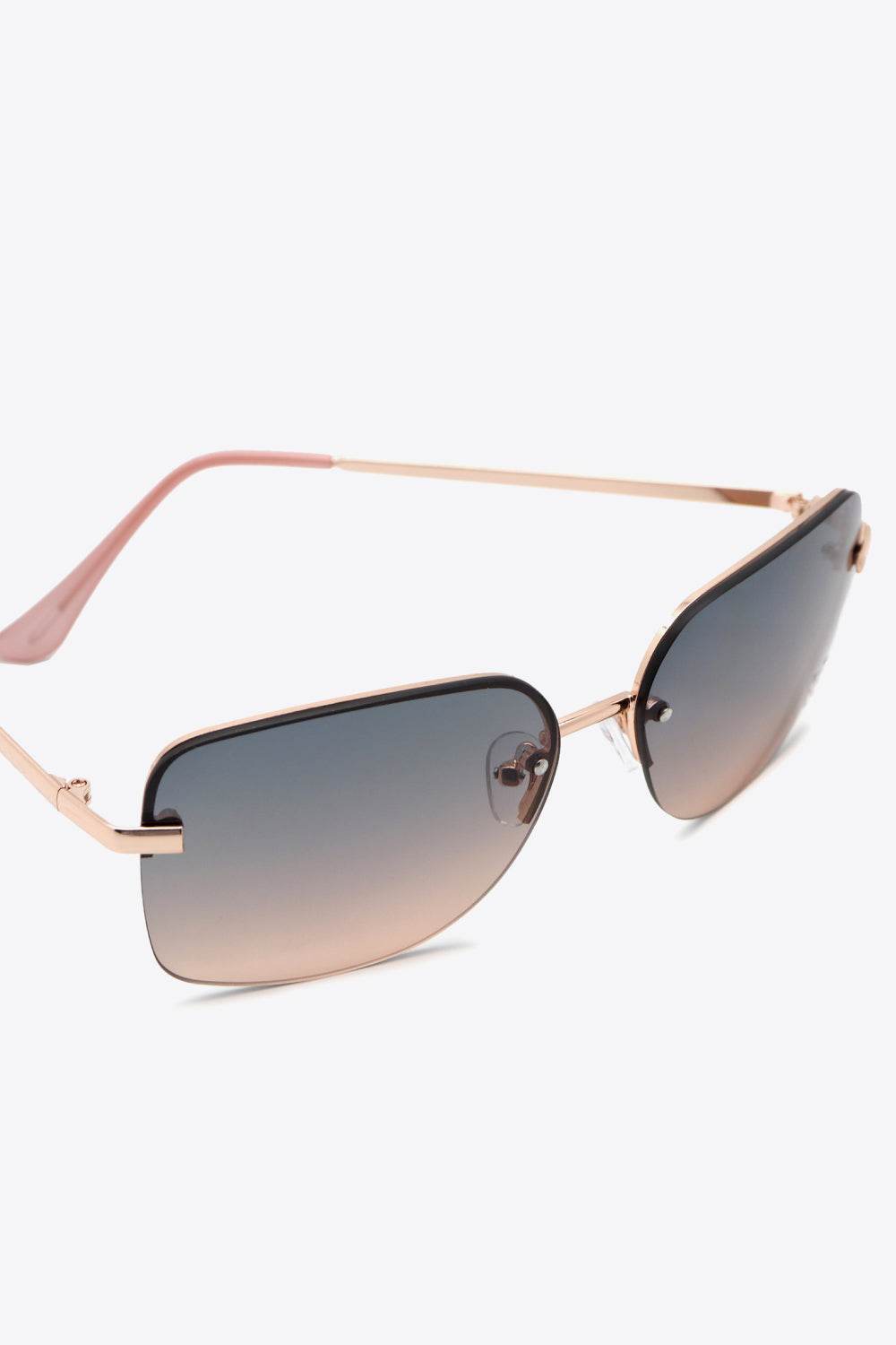 Rhinestone Heart Metal Frame Sunglasses - Hovatok