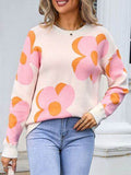 Angel Wings Flower Round Neck Long Sleeve Sweater - Hovatok