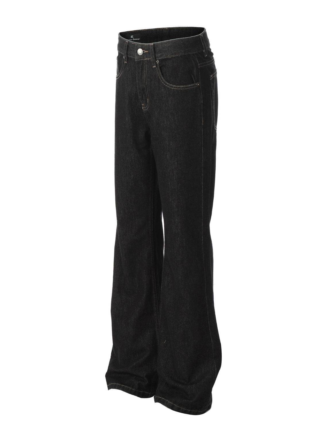 Men's Straight Leg Jeans with Pockets - Hovatok