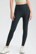 Wide Waistband Slim Fit Active Leggings - Hovatok