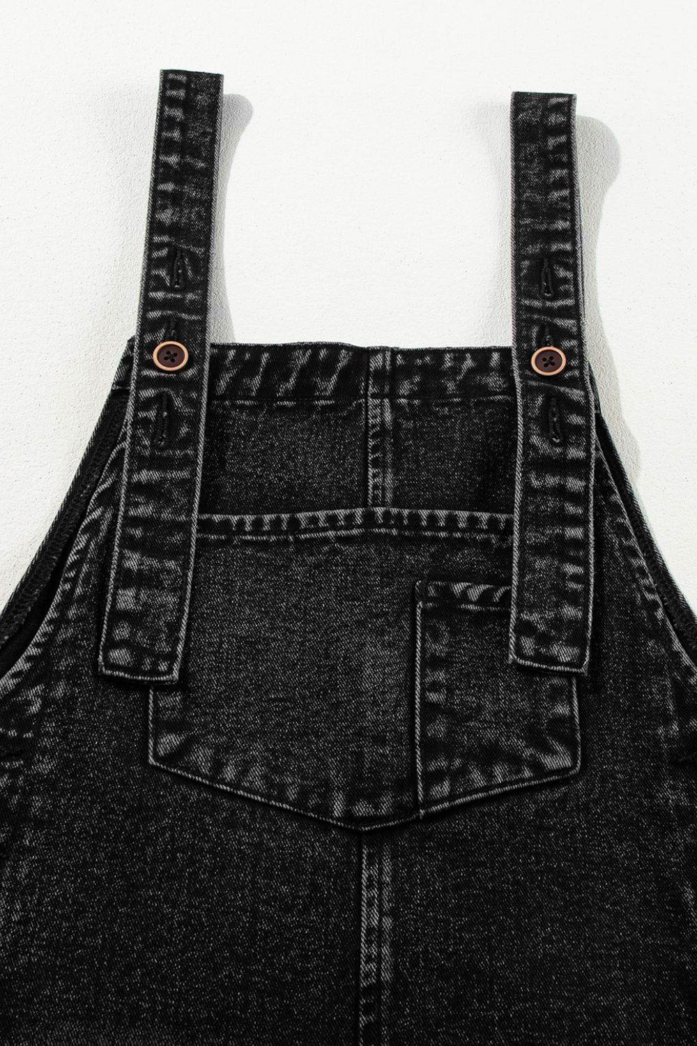 Distressed Wide Strap Denim Overalls - Hovatok