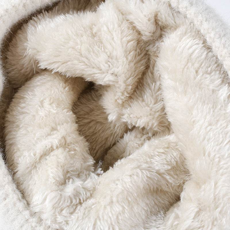 Thermal Bow Knit Hat with Pompom - Hovatok