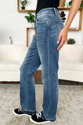 Judy Blue Full Size Mid Rise Release Hem Jeans - Hovatok