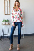 Heimish Full Size Multi Color Floral Blazers with Tunic Plus Size - Hovatok