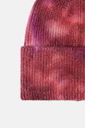 Tie-Dye Cuffed Rib-Knit Beanie Hat - Hovatok