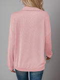 Double Take Striped Half Zip Long Sleeve T-Shirt - Hovatok
