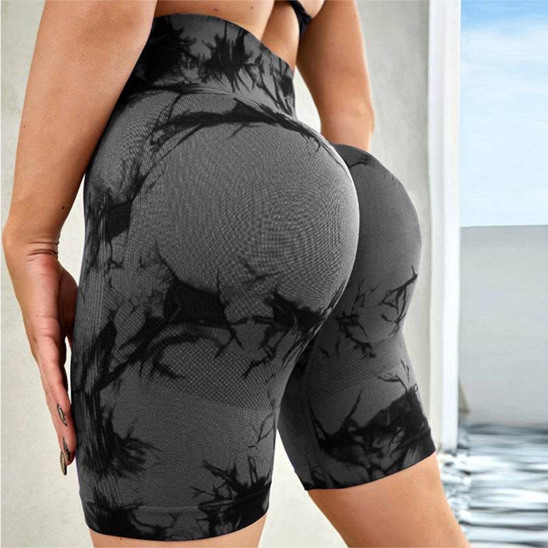 Tie-Dye High Waist Active Shorts - Hovatok