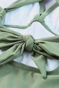 Tie Back Sleeveless Swim Dress and Bottoms Set - Hovatok