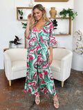 Double Take Full Size Half Sleeve Wide Leg Jumpsuit - Hovatok