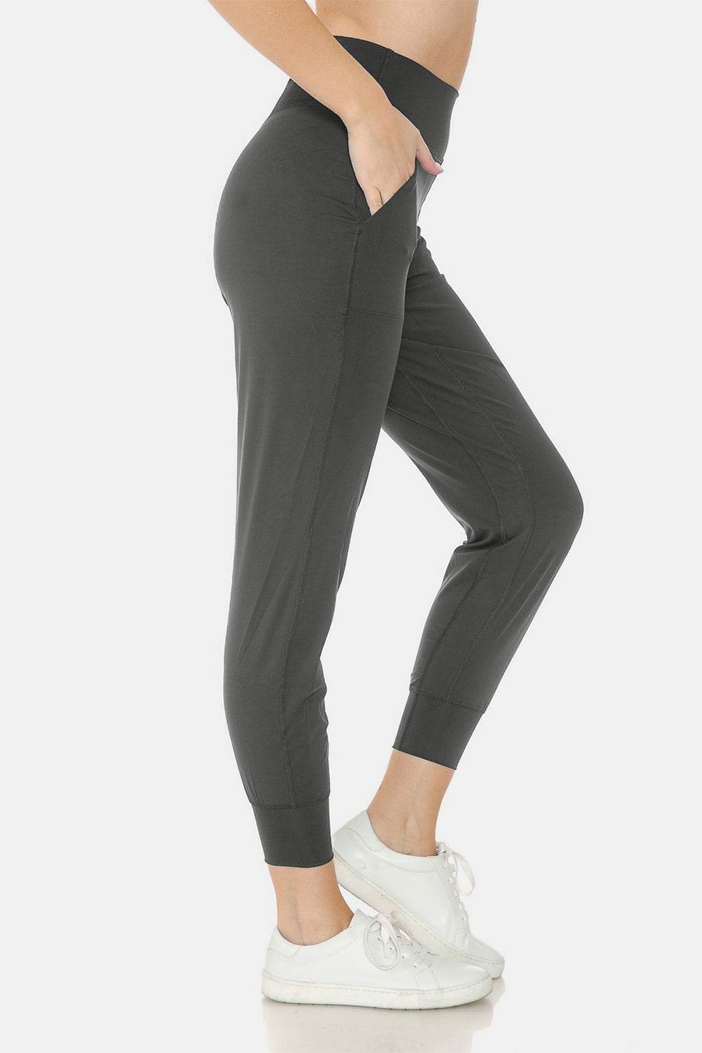Leggings Depot Wide Waistband Slim Active Joggers - Hovatok