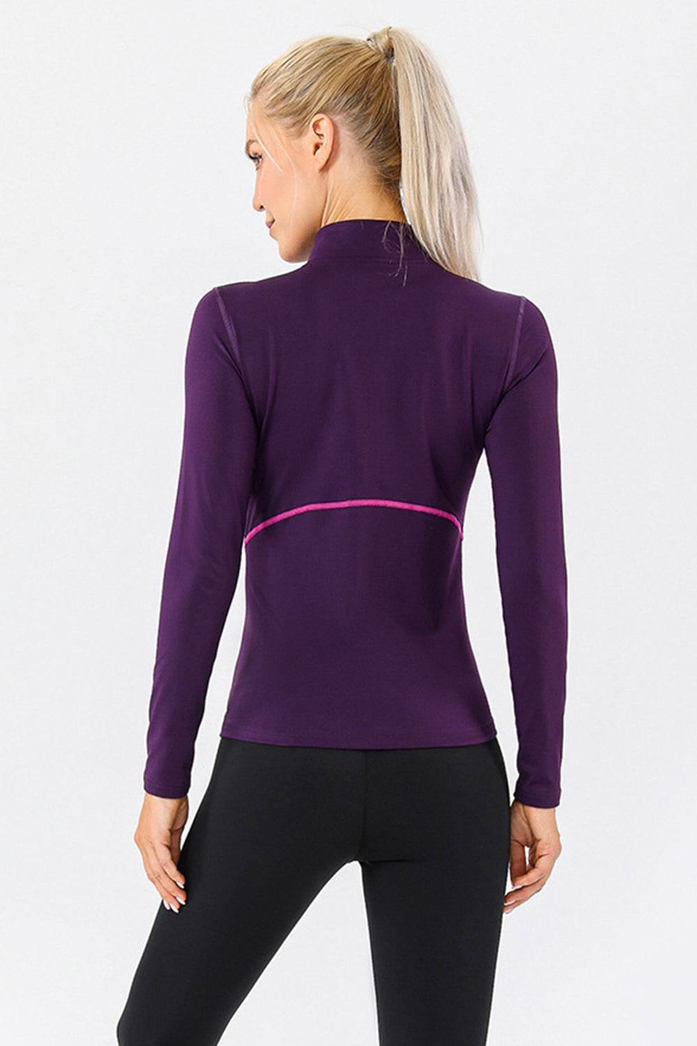 Mock Neck Quarter Zip Active T-Shirt - Hovatok