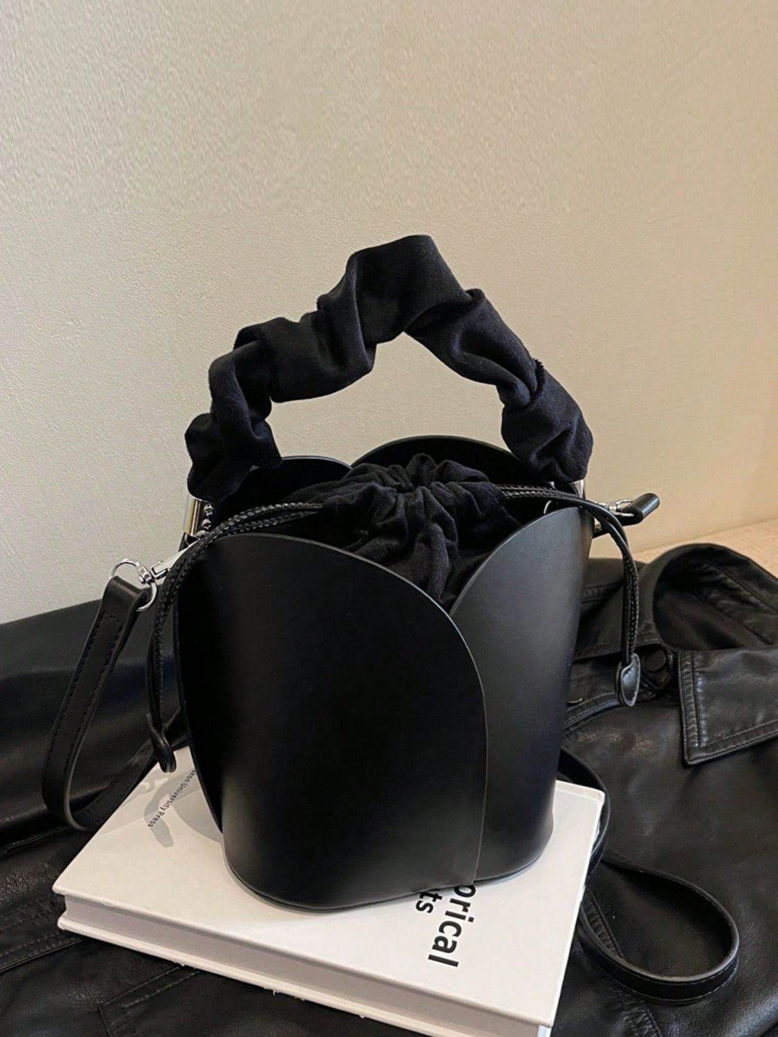 PU Leather Drawstring Bucket Bag - Hovatok