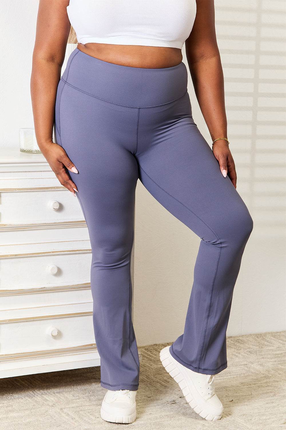 Millennia Basic Bae Wide Waistband Bootcut Sports Pants - Hovatok