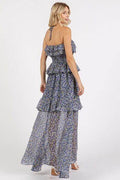 Mittoshop Ruffled Smocked Floral Halter Neck Maxi Dress - Hovatok