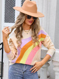 Angel Wings Rainbow Round Neck Long Sleeve Sweater - Hovatok